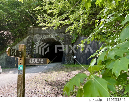 碓氷第三橋梁_めがね橋の上を歩ける遊歩道アプトの道_6号トンネル_新緑の季節 碓氷第三橋梁_めがね橋の上を歩ける遊歩道アプトの道_6号トンネル_新緑の季節 139553843