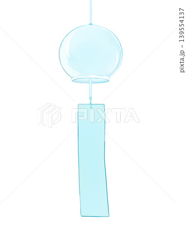 透明感のある青い風鈴のイラスト 139554137