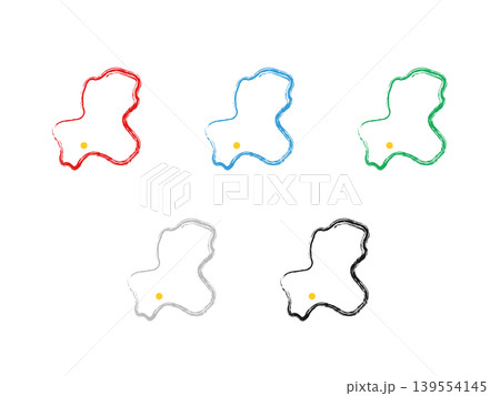 県庁入りデザイン地図_岐阜県_筆描き 県庁入りデザイン地図_岐阜県_筆描き 139554145