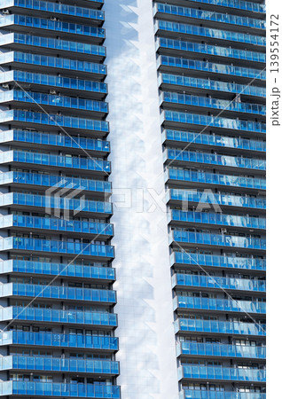 An abstract image of the facade of a modern residential building An abstract image of the facade of a modern residential building 139554172