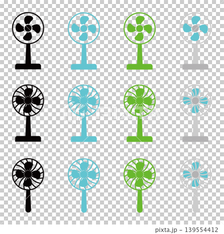Simple fan icon set Simple fan icon set 139554412