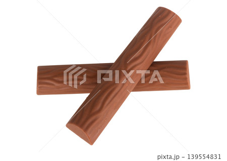 Long chocolate bar isolated on white background Long chocolate bar isolated on white background 139554831