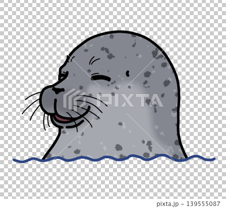 ゴマフアザラシ　にこにこ　バストアップ 139555087