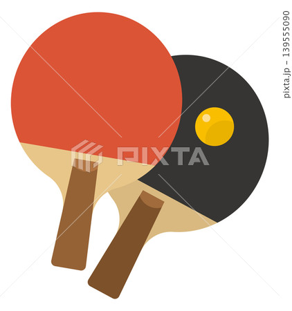 シンプルな卓球ラケットと球のイメージイラスト シンプルな卓球ラケットと球のイメージイラスト 139555090