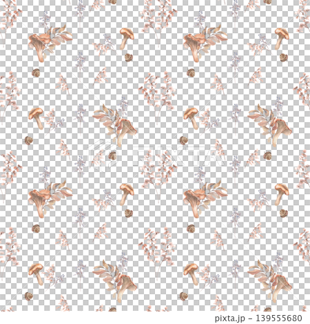 Seamless monochrome watercolor design with mushrooms and soft twigs in neutral beige tones. Woodland plants repeated background for wallpaper and home textile. Delicate woodland kids design textile. Seamless monochrome watercolor design with mushrooms and soft twigs in neutral beige tones. Woodland plants repeated background for wallpaper and home textile. Delicate woodland kids design textile. 139555680