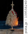 Burning Georgian Chichilaki: Wooden New Year Tree 139556240