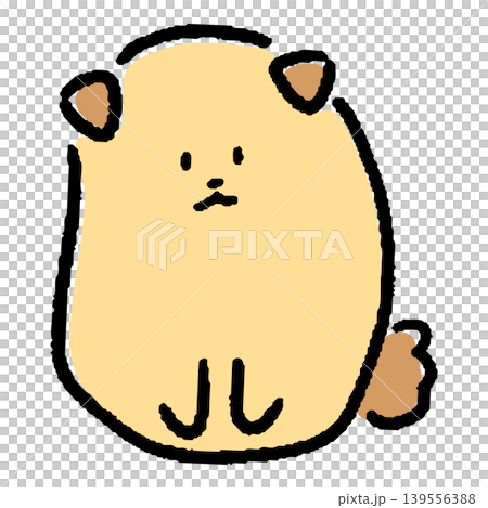 一幅手繪的風格化可愛小狗插圖。 139556388
