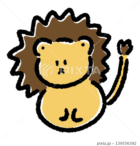 立派なたてがみがあるライオンのゆるい手書きイラスト 立派なたてがみがあるライオンのゆるい手書きイラスト 139556392