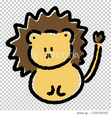 立派なたてがみがあるライオンのゆるい手書きイラスト 立派なたてがみがあるライオンのゆるい手書きイラスト 139556392
