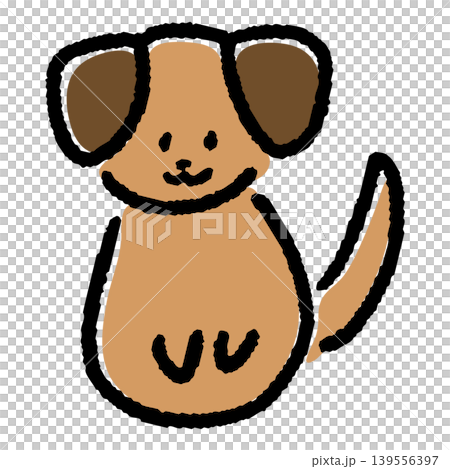 垂れ耳のかわいい犬のゆるい手書きイラスト 139556397