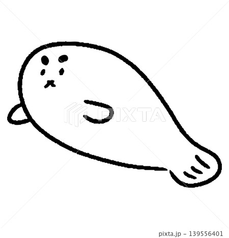 アザラシのシンプルでゆるい全身イラスト アザラシのシンプルでゆるい全身イラスト 139556401