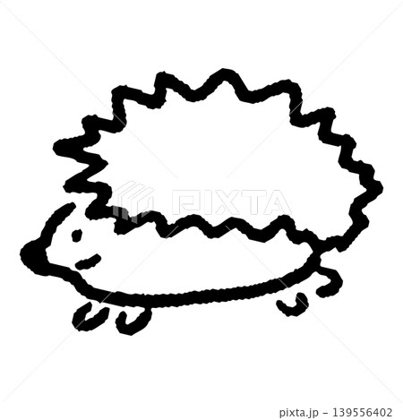 ゆるいタッチで描かれたハリネズミの全身イラスト 139556402