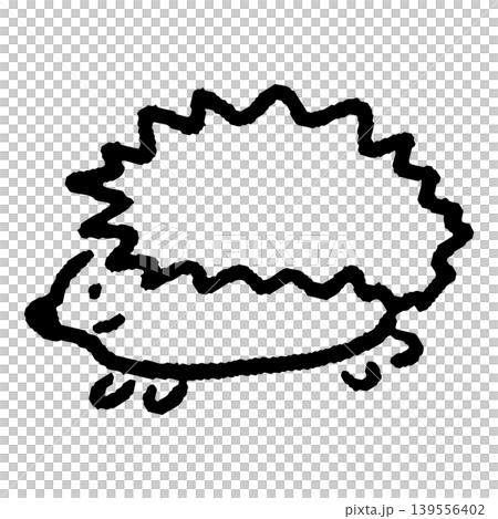 ゆるいタッチで描かれたハリネズミの全身イラスト 139556402