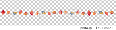 秋の紅葉によるライン素材、水彩画、ボーダー 秋の紅葉によるライン素材、水彩画、ボーダー 139556821