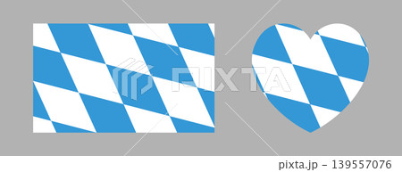 Bavaria flag heart, rectangle icon, badge. Flag of the Free german State of Bavaria button, sticker, banner, background in rectangular, heart shape set. Bavaria flag heart, rectangle icon, badge. Flag of the Free german State of Bavaria button, sticker, banner, background in rectangular, heart shape set. 139557076