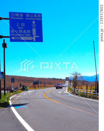 青空の霧ヶ峰高原(ビーナスライン) 青空の霧ヶ峰高原(ビーナスライン) 139557603