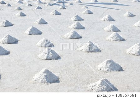 saline water making dry salt by solar evaporation Thai cultures and agriculture manufacturing in farm on sunny day saline water making dry salt by solar evaporation Thai cultures and agriculture manufacturing in farm on sunny day 139557661