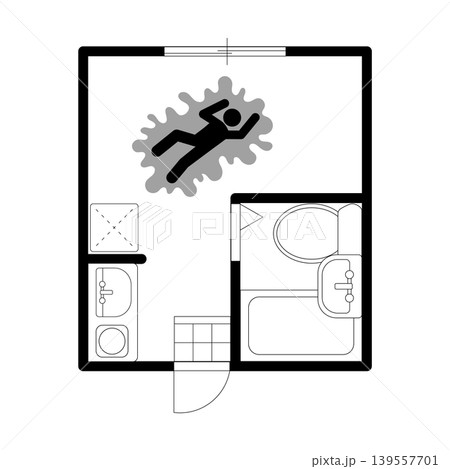 事故物件の線画素材 事故物件の線画素材 139557701