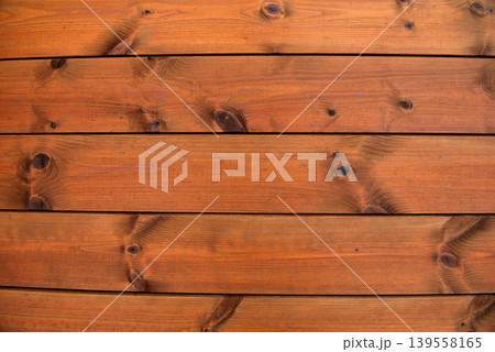 Warm Toned Natural Wooden Surface With Detailed Grain Texture 139558165