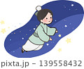 彦星のかわいい七夕カットイラスト 主線ありベクター素材 139558432
