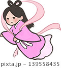 織姫のかわいい七夕カットイラスト 主線ありベクター素材 139558435