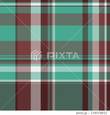 Dogtooth plaid background texture, cutout pattern textile seamless. Tone vector tartan fabric check in teal and red colors. 139558652