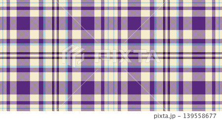 Daisy vector background check, order plaid pattern texture. Deep fabric tartan seamless textile in light and violet colors. Daisy vector background check, order plaid pattern texture. Deep fabric tartan seamless textile in light and violet colors. 139558677