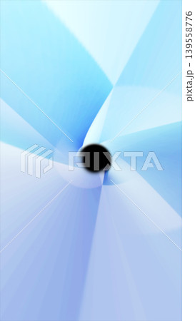 Minimal blue abstract composition with translucent radial beams converging into a dark central focal point, creating a futuristic and airy visual effect 139558776