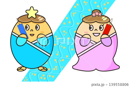 七夕 織姫と彦星 天の川 イラスト 139558806