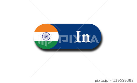 India Flag Web Button Icon With .In Domain Badge for Business, Travel and National Identity 139559398