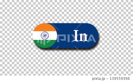 India Flag Web Button Icon With .In Domain Badge for Business, Travel and National Identity 139559398