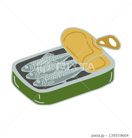 Sardines in open can, healthy protein meal Sardines in open can, healthy protein meal 139559604