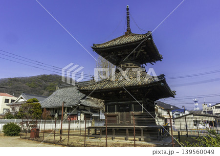 笠岡市街地 観照院本堂と遍照寺多宝塔 岡山県笠岡市 笠岡市街地 観照院本堂と遍照寺多宝塔 岡山県笠岡市 139560049
