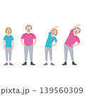 体操する高齢者2人 139560309
