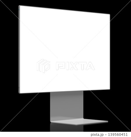 Computer monitor with empty screen on black background - 3D illustration Computer monitor with empty screen on black background - 3D illustration 139560451