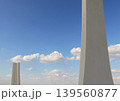 concrete pillar for road construction with blue sky 139560877