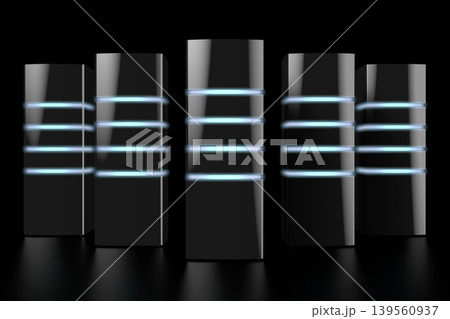 3D modern black servers with LED lights - great for topics like datacenter/ hosting/ storage etc. 3D modern black servers with LED lights - great for topics like datacenter/ hosting/ storage etc. 139560937