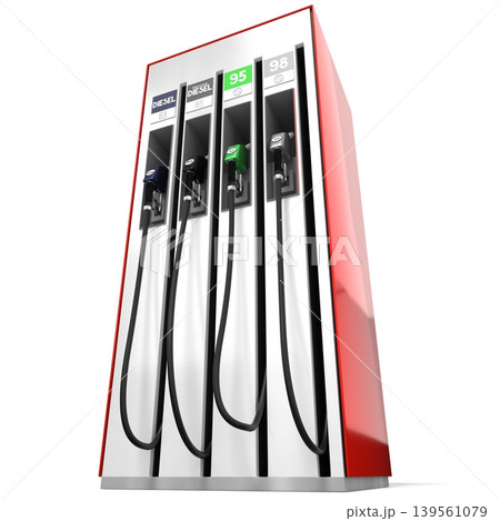 Fuel Dispenser for Gasoline and Diesel - View from Below - 3d illustration Fuel Dispenser for Gasoline and Diesel - View from Below - 3d illustration 139561079