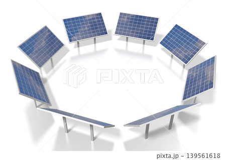 Solar panels concept - 3D illustration Solar panels concept - 3D illustration 139561618
