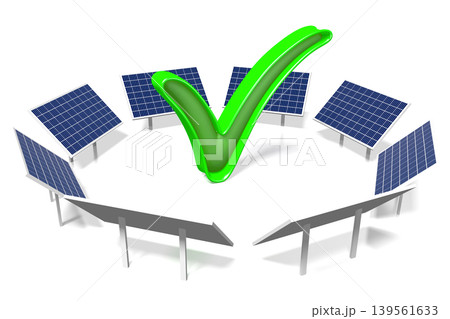 Solar panels concept - 3D illustration Solar panels concept - 3D illustration 139561633