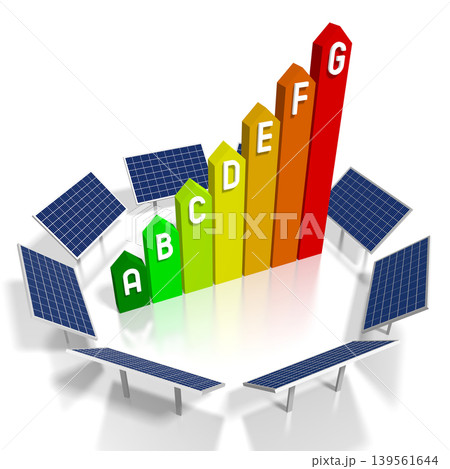 Solar panels concept - 3D illustration Solar panels concept - 3D illustration 139561644