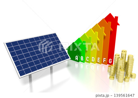 Solar panels concept - 3D illustration Solar panels concept - 3D illustration 139561647