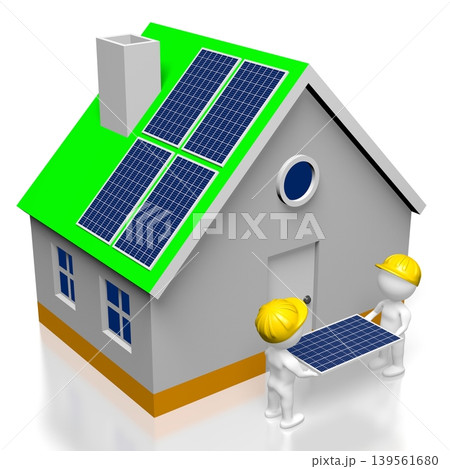 Solar panels assembly - 3D illustration Solar panels assembly - 3D illustration 139561680