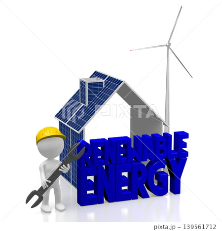 Solar panels concept - 3D illustration 139561712