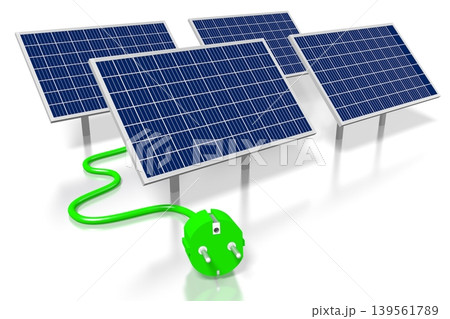 Solar panels concept - 3D illustration Solar panels concept - 3D illustration 139561789