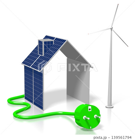 Renewable energy concept - 3D illustration Renewable energy concept - 3D illustration 139561794