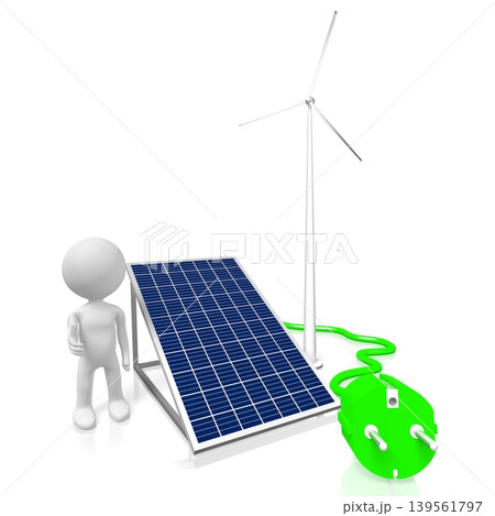 Renewable energy concept - 3D illustration Renewable energy concept - 3D illustration 139561797