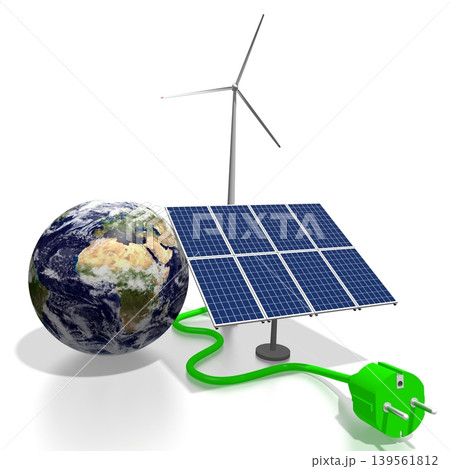 Renewable energy concept - 3D illustration 139561812