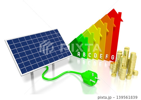 Solar panels concept - 3D illustration Solar panels concept - 3D illustration 139561839
