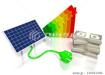Solar panels concept - 3D illustration Solar panels concept - 3D illustration 139561840